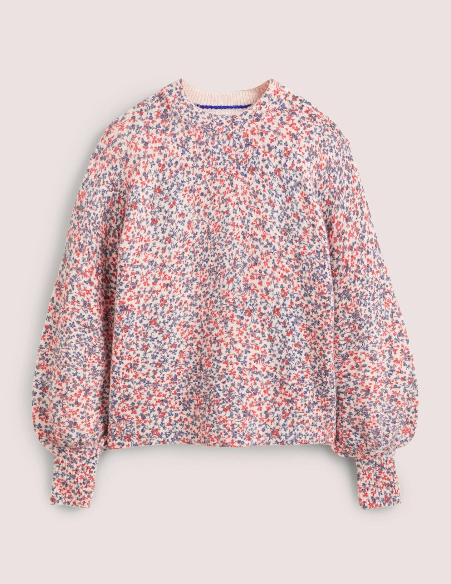 Blouson Sleeve Fluffy Sweater-Milkshake, Wild Vine