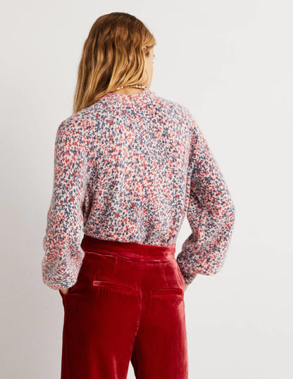 Blouson Sleeve Fluffy Sweater-Milkshake, Wild Vine