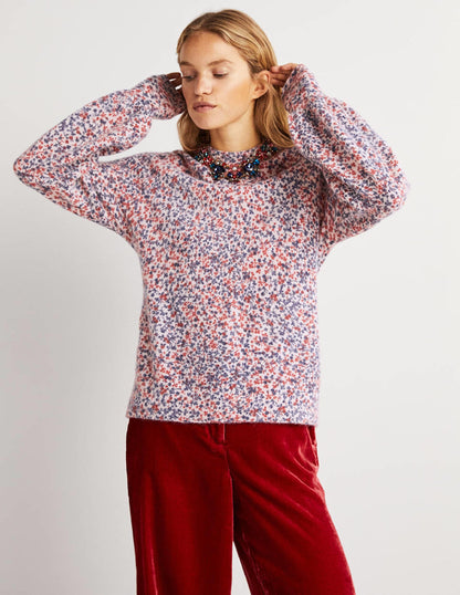 Blouson Sleeve Fluffy Sweater-Milkshake, Wild Vine