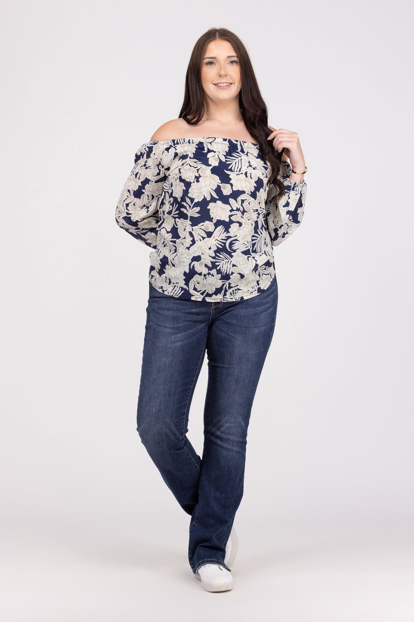 Travel Plans Women's Off The Shoulder 3/4 Sleeve Top