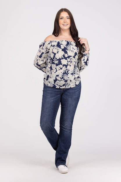 Travel Plans Women's Off The Shoulder 3/4 Sleeve Top