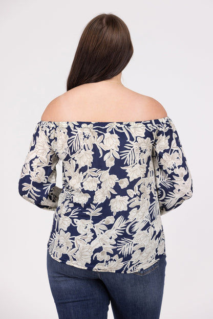 Travel Plans Women's Off The Shoulder 3/4 Sleeve Top