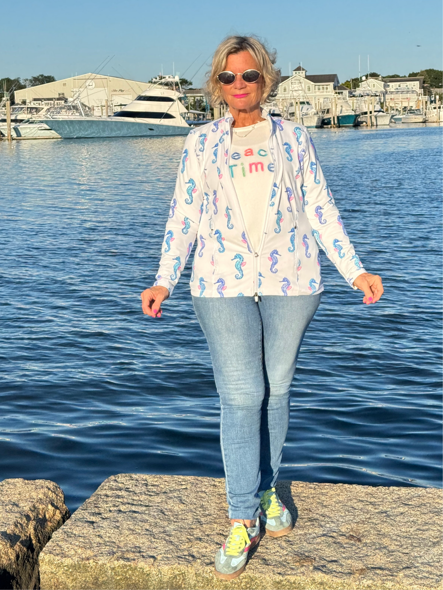 LULU-B WHITE BEACH TIME SWEATER