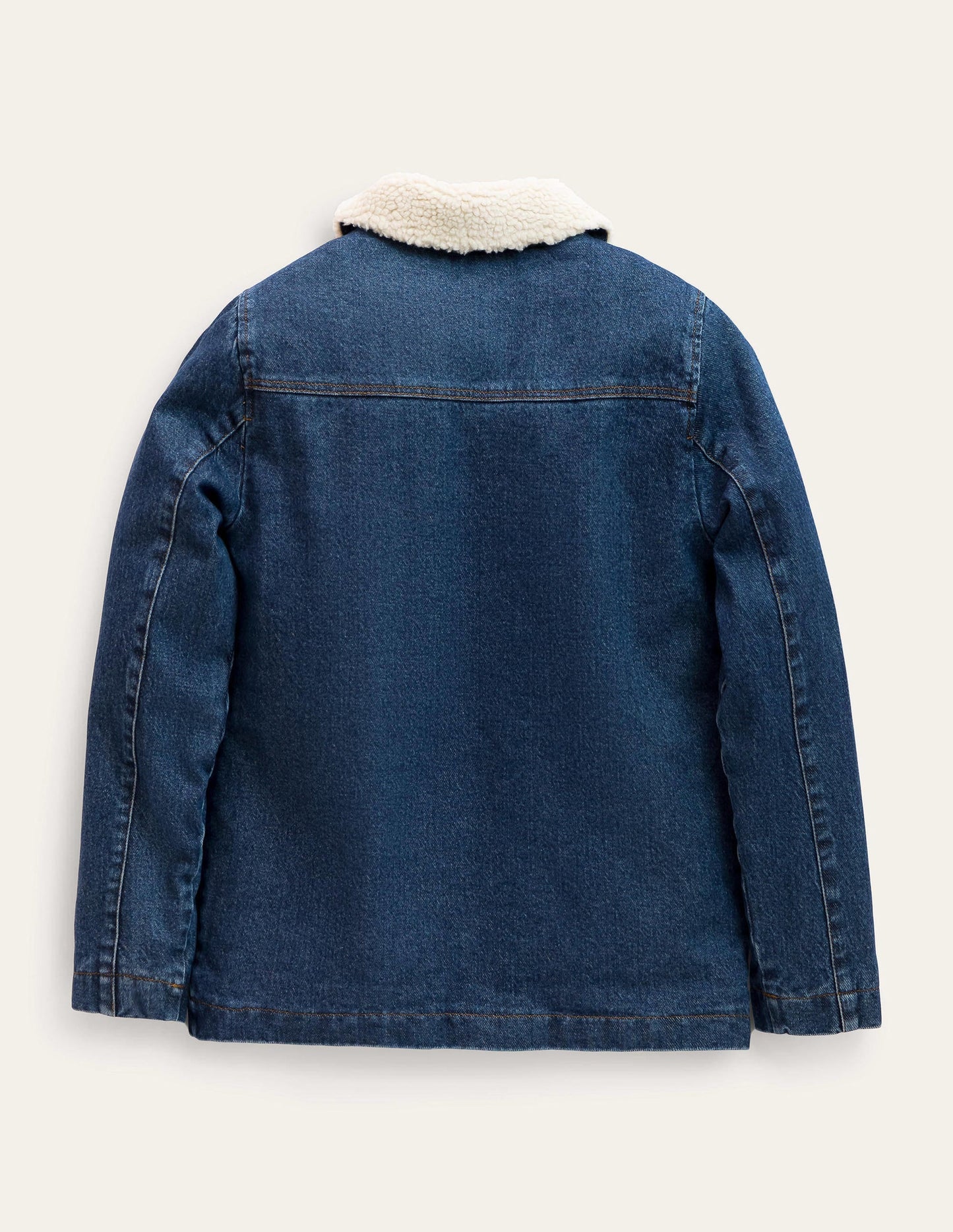 Borg Lined Jacket-Mid Vintage Denim