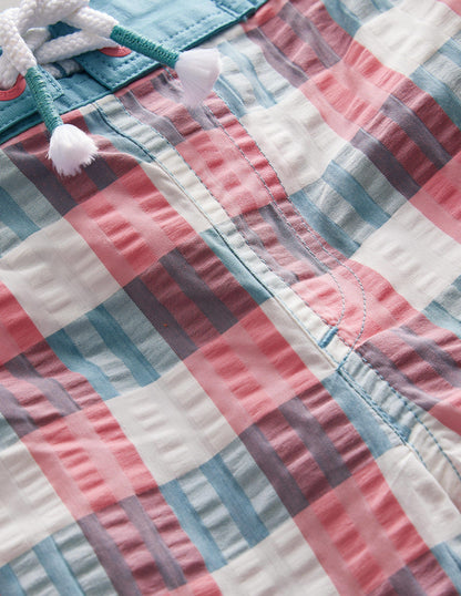 Board Shorts-Pink/Green Check