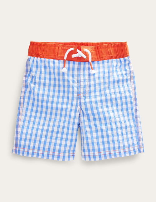 Board Shorts-Cabana Blue, Gingham Check