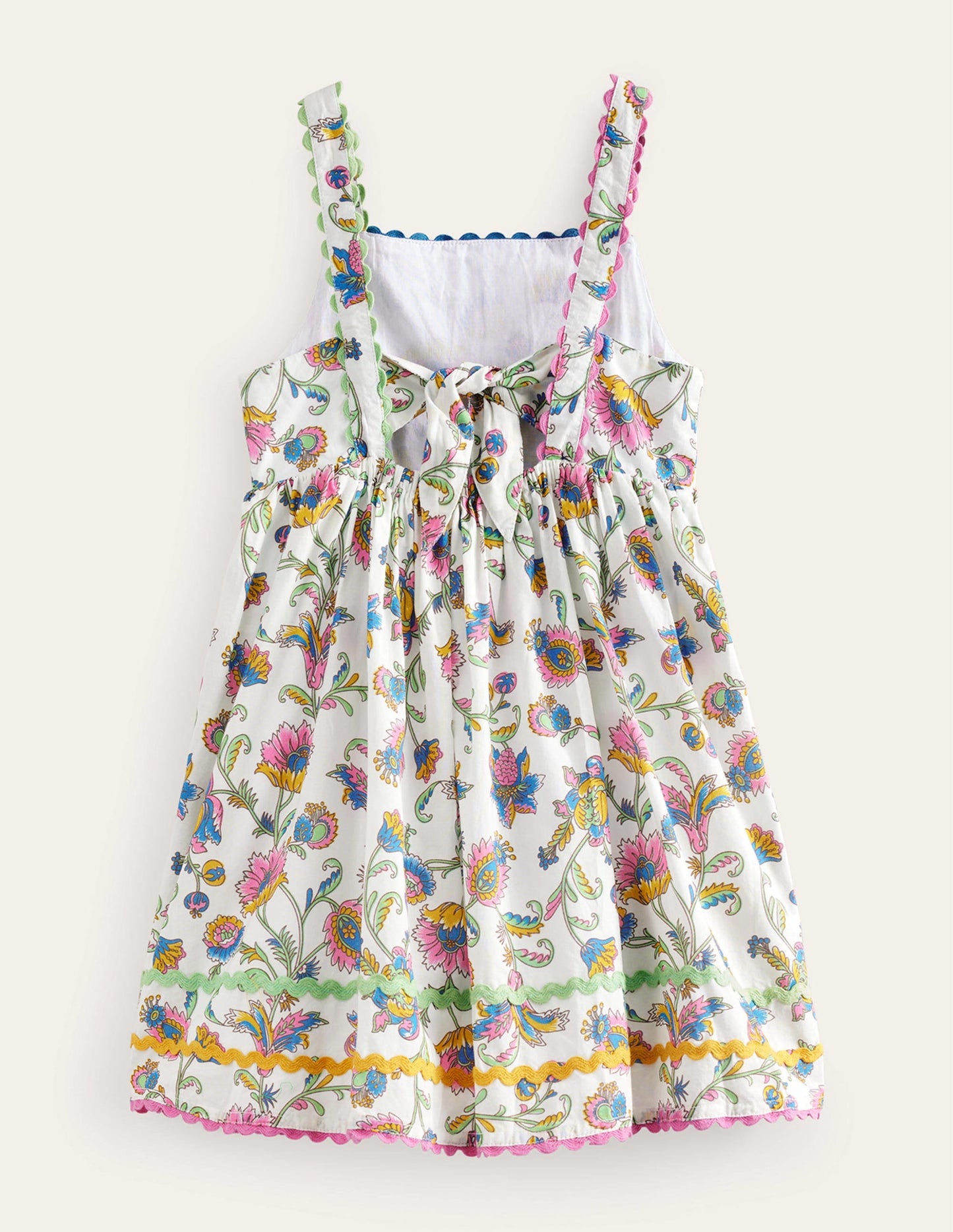 Bow Back Cotton Dress-Plum Blossom Summer Vine