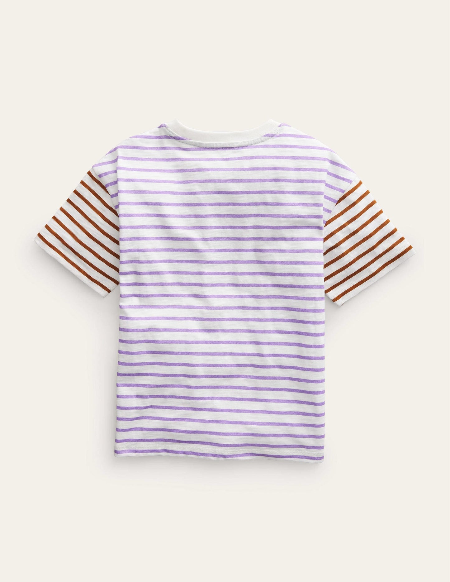 Boxy Short Sleeve Breton-Ivory/Aster Purple