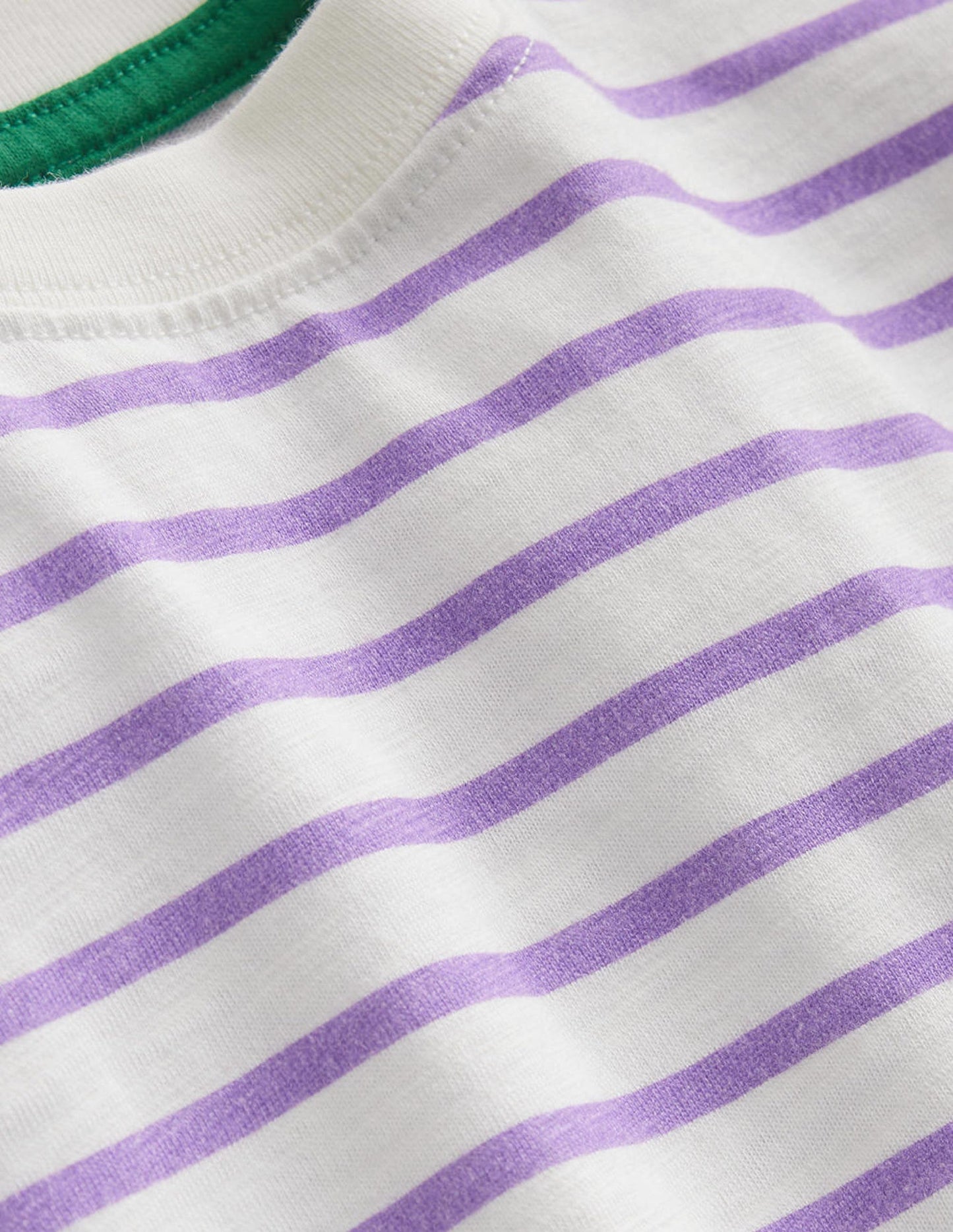 Boxy Short Sleeve Breton-Ivory/Aster Purple