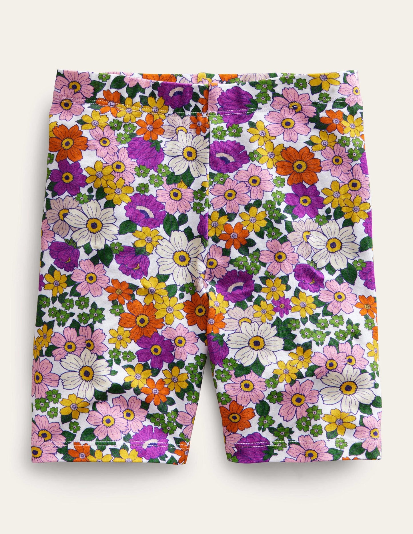 Biker Shorts-Radiant Orchid Purple Floral