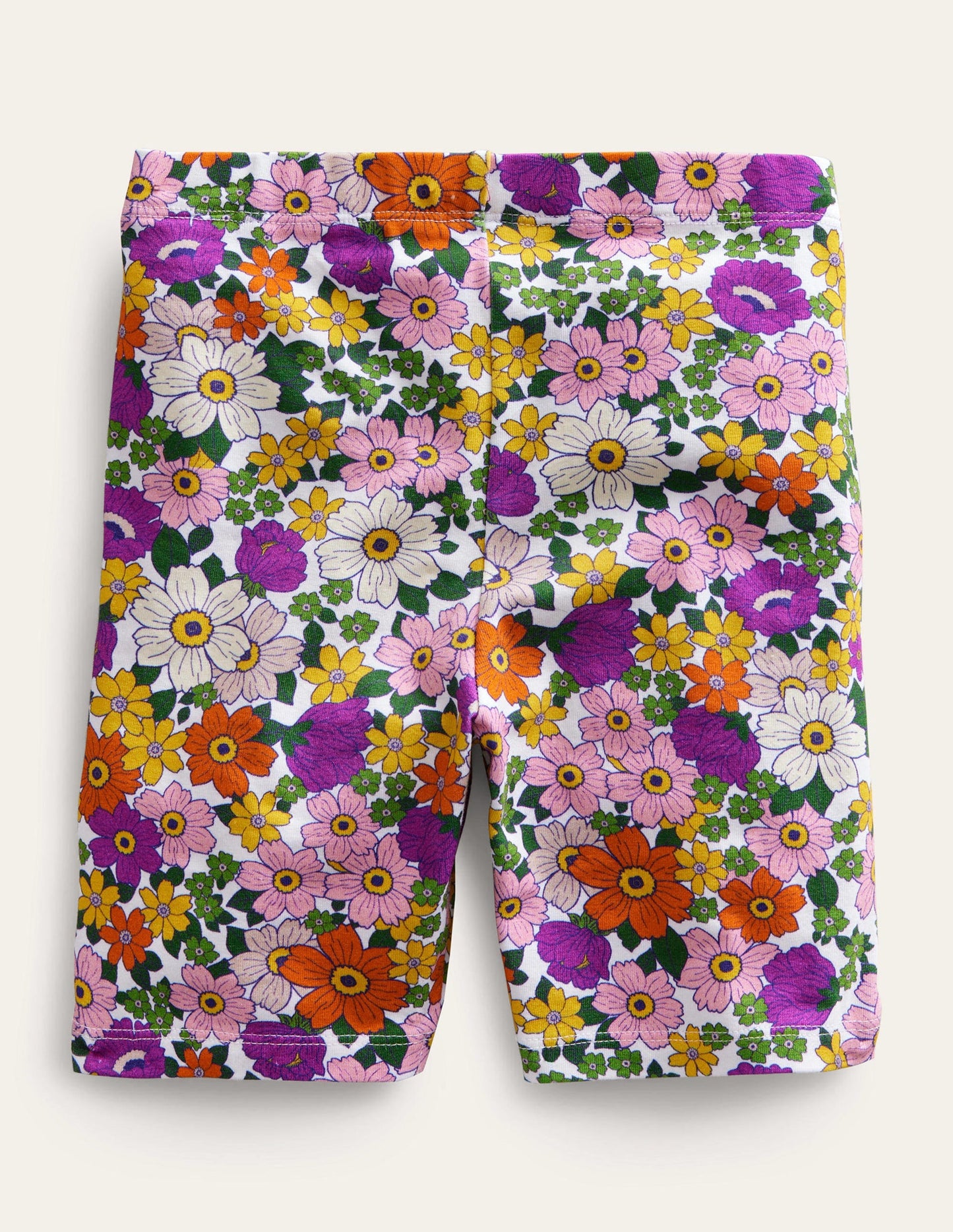 Biker Shorts-Radiant Orchid Purple Floral