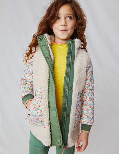 Borg Mix Coat-Vanilla Pod Floral
