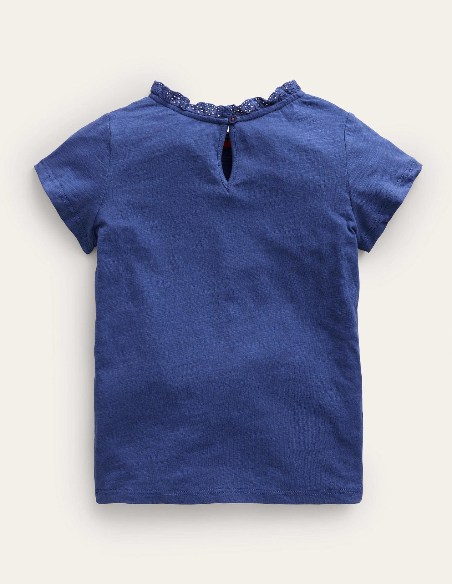 Broderie Pocket T-shirt-Starboard Blue