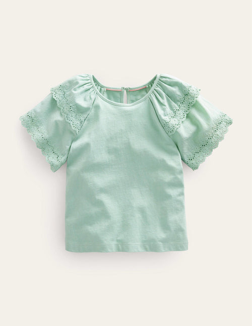 Broderie Mix T-shirt-Eton Blue