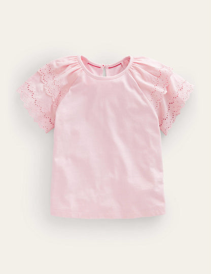 Broderie Mix T-shirt-Boto Pink