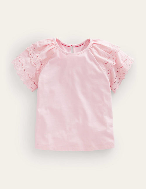Broderie Mix T-shirt-Boto Pink