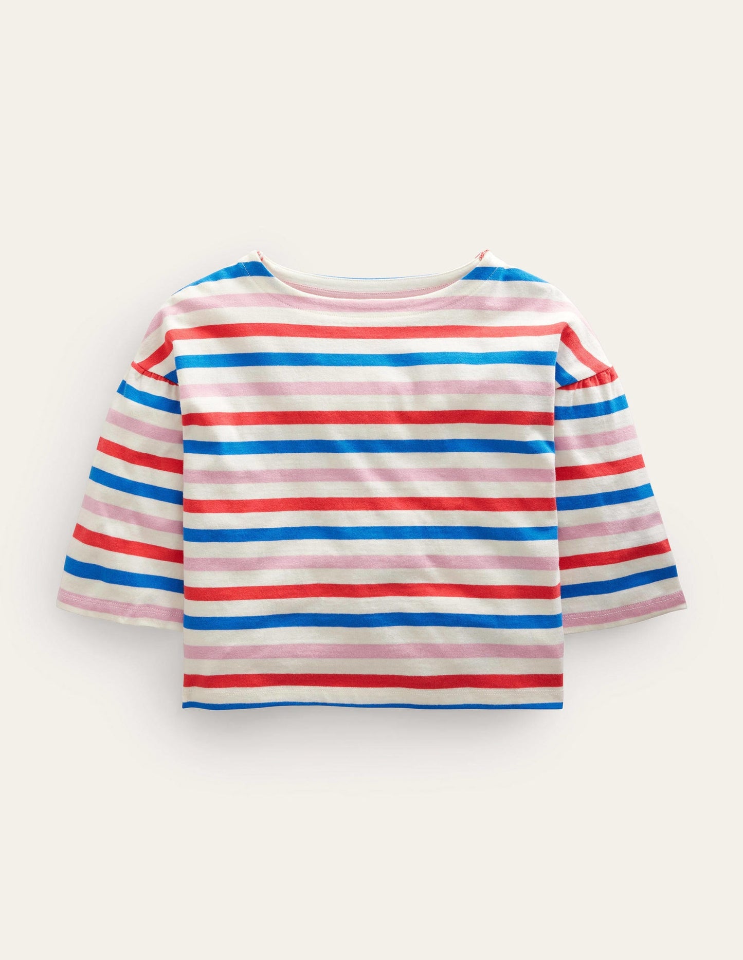 Boat Neck T-Shirt-Strawberry Tart Red/Lilac Pink