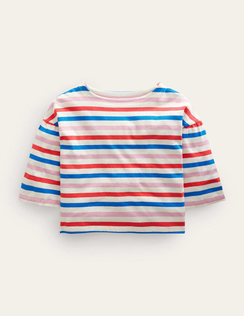 Boat Neck T-Shirt-Strawberry Tart Red/Lilac Pink