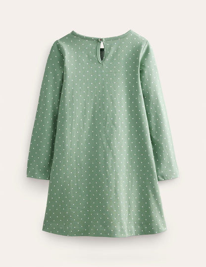 Big Appliqué Dress-Green Smoke Fairy
