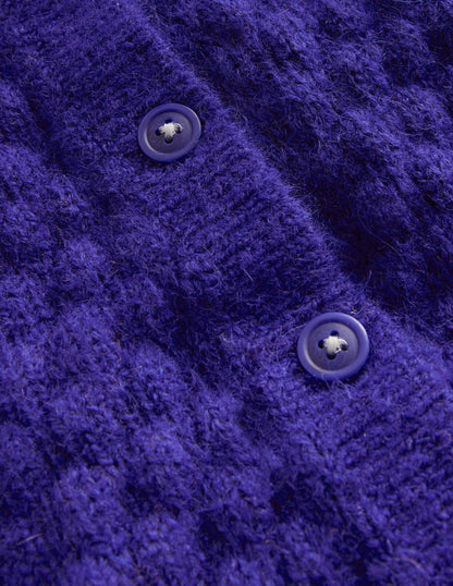 Bobble Stitch Cardigan-Bluing Blue