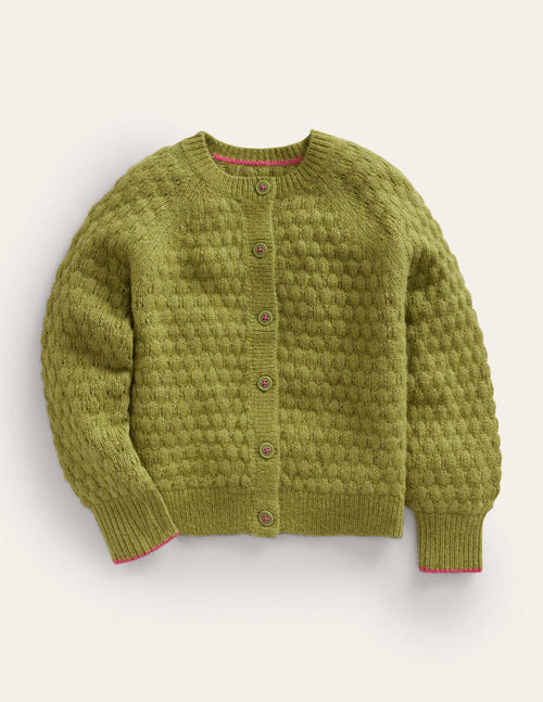 Bobble Stitch Cardigan-Starfruit Green