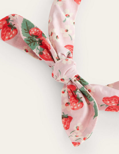 Bow Headband-Pink Strawberries