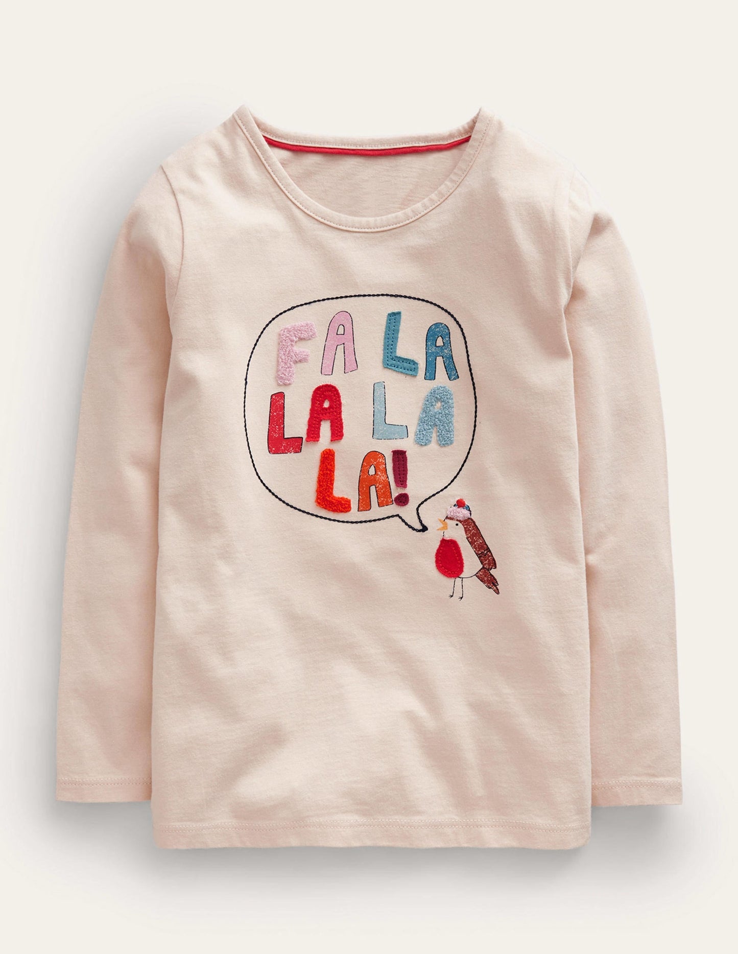 Boucle Logo T-shirt-Oatmeal Singing Robin