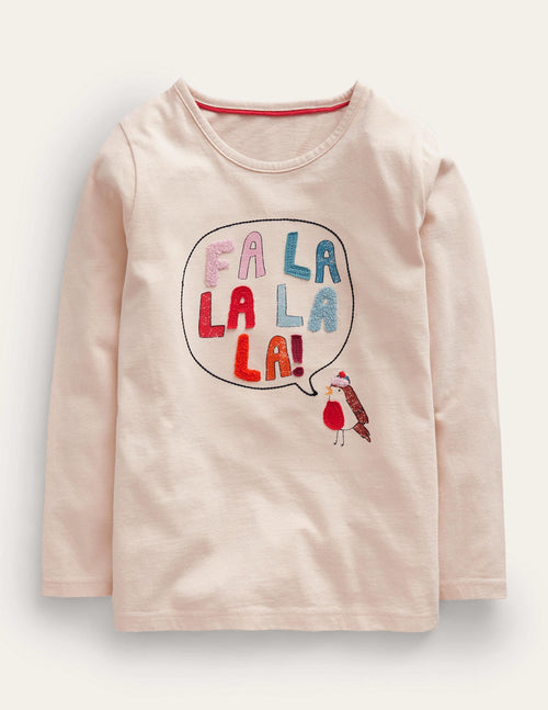Boucle Logo T-shirt-Oatmeal Singing Robin