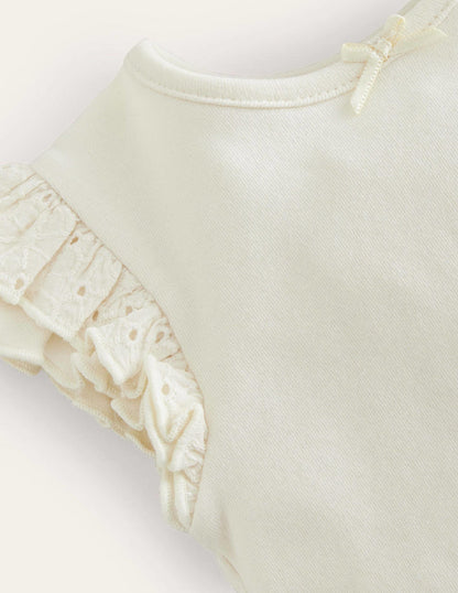 Broderie Sleeve Body-Ivory