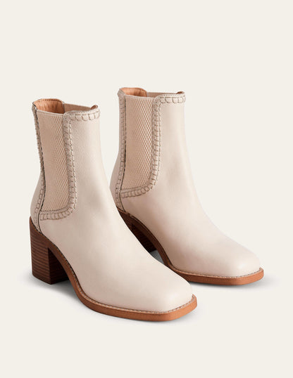 Block-Heel Chelsea Boots-Ecru Tumbled Leather