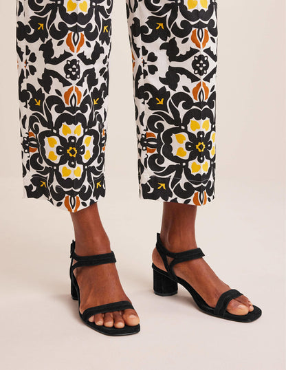 Block-Heel Sandals-Black