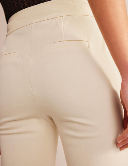 Bi-Stretch Crop Flare Pants-Dorset Cream