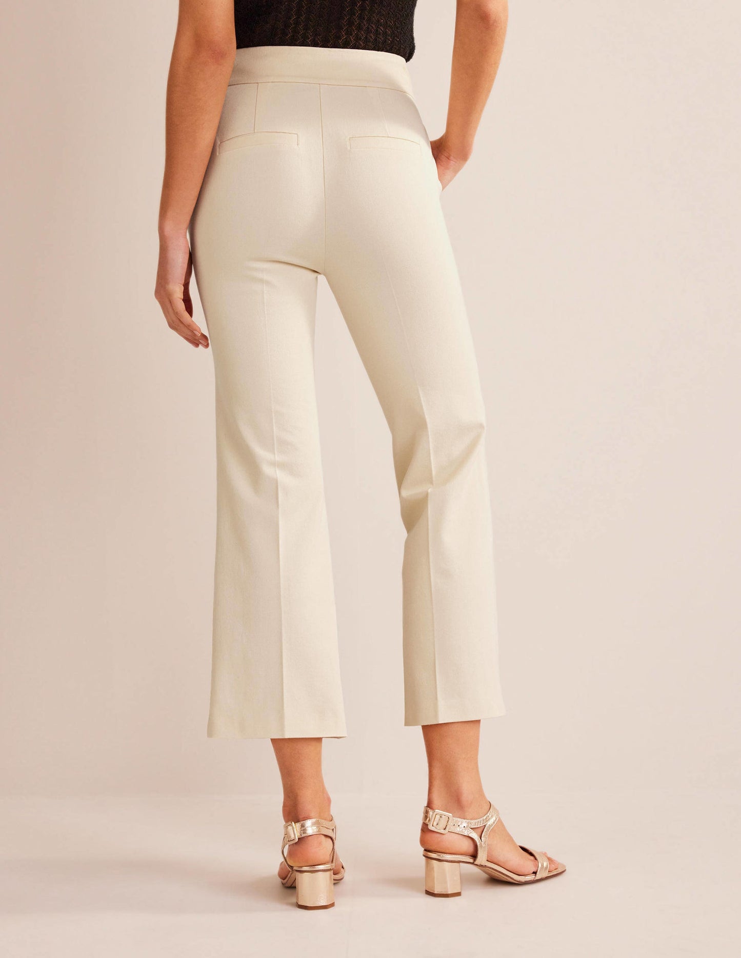 Bi-Stretch Crop Flare Pants-Dorset Cream