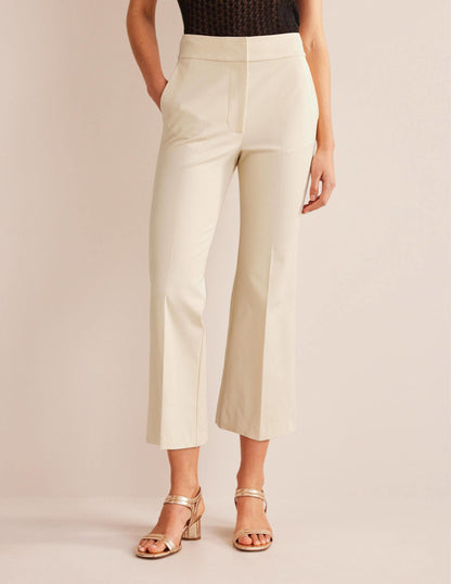 Bi-Stretch Crop Flare Pants-Dorset Cream