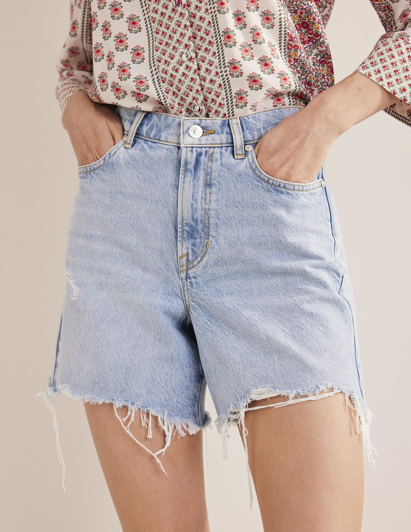 Bermuda Denim Shorts-Light Vintage