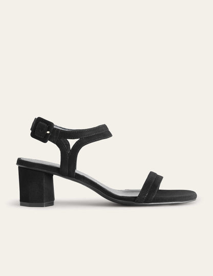 Block-Heel Sandals-Black