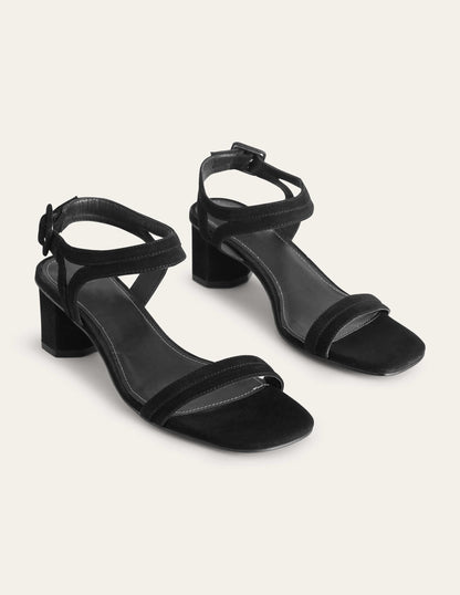 Block-Heel Sandals-Black