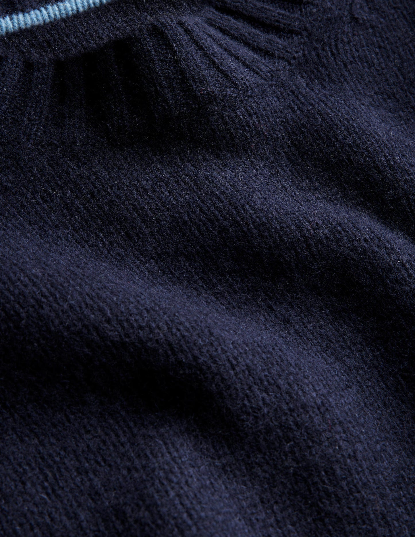 Brushed Wool Cropped Sweater-Navy