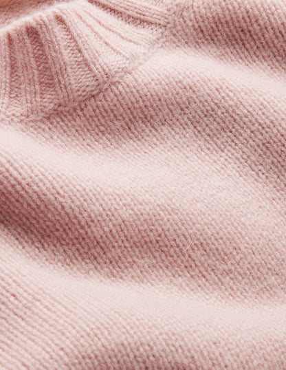 Brushed Wool Cropped Sweater-Chalky Pink