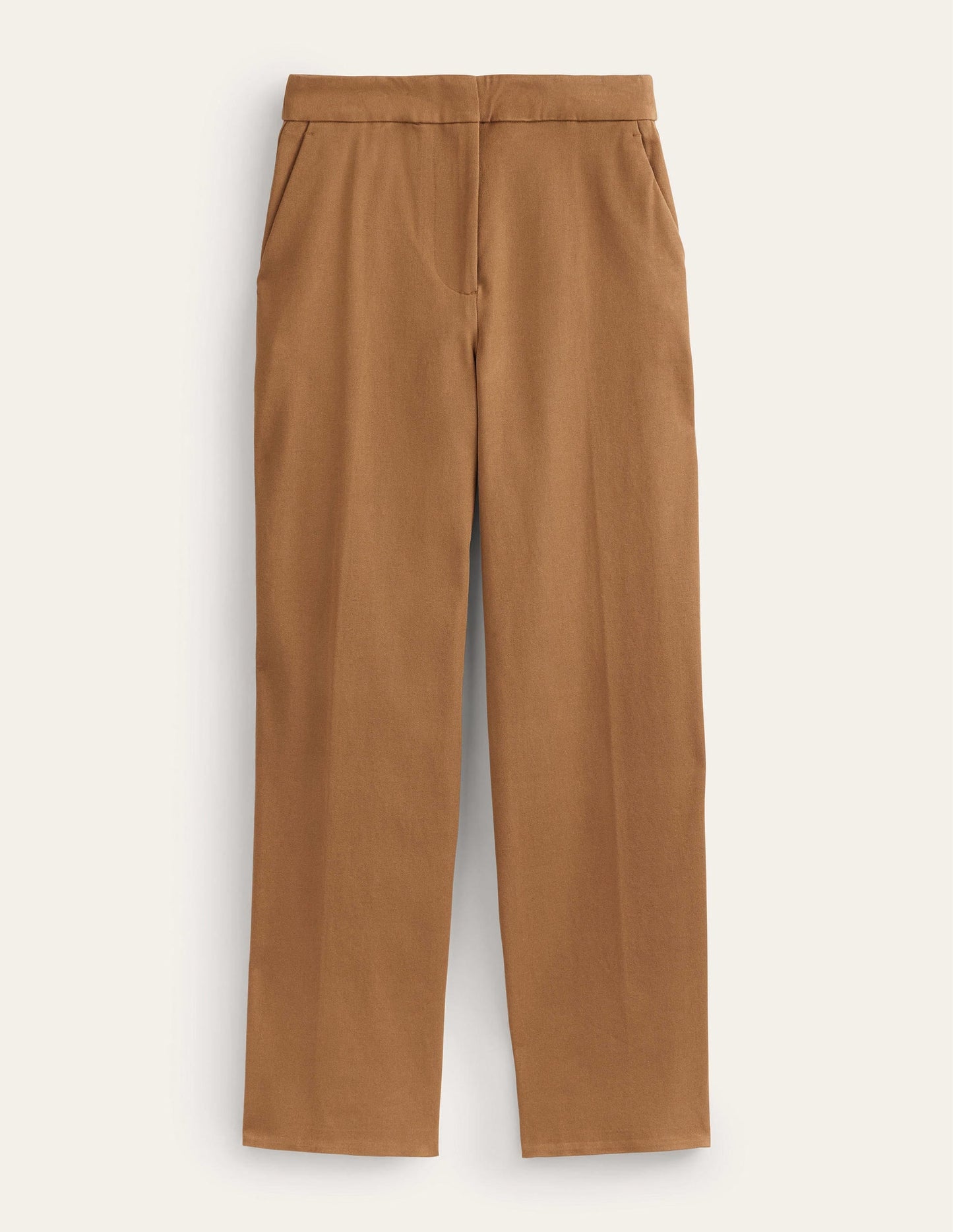 Bi-Stretch Straight Pants-Caramel Cream