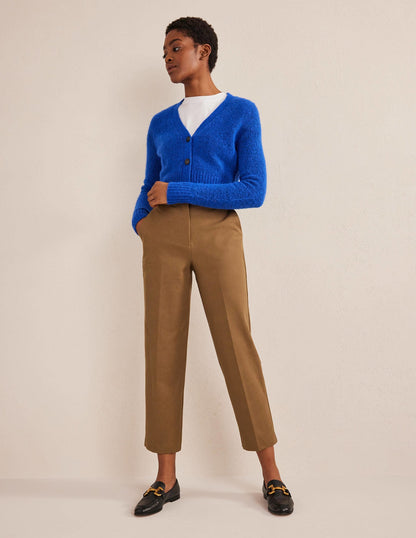 Bi-Stretch Straight Pants-Caramel Cream