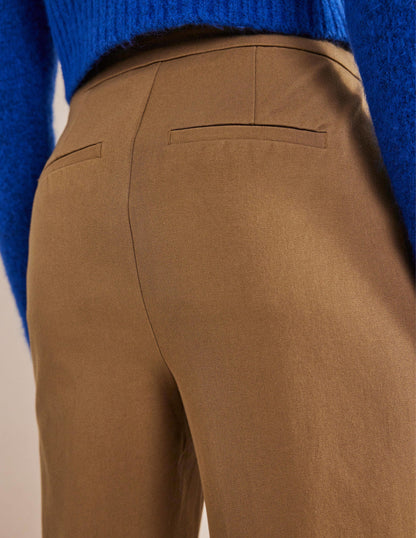 Bi-Stretch Straight Pants-Caramel Cream