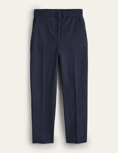 Bi-Stretch Straight Pants-Navy