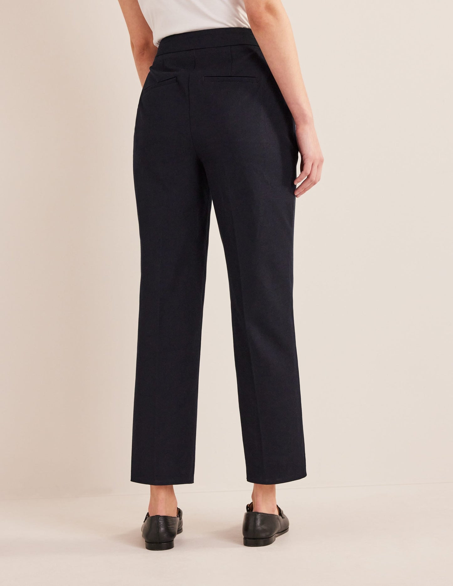 Bi-Stretch Straight Pants-Navy