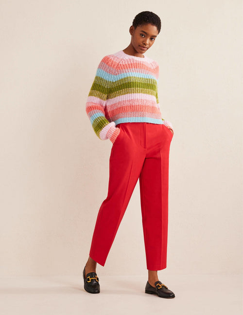 Bi-Stretch Straight Pants-Camellia