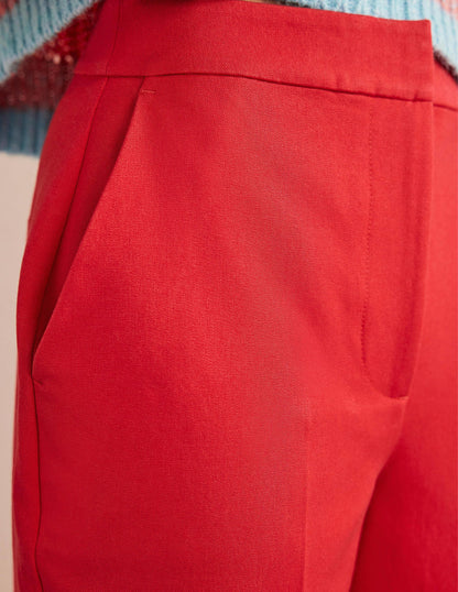 Bi-Stretch Straight Pants-Camellia