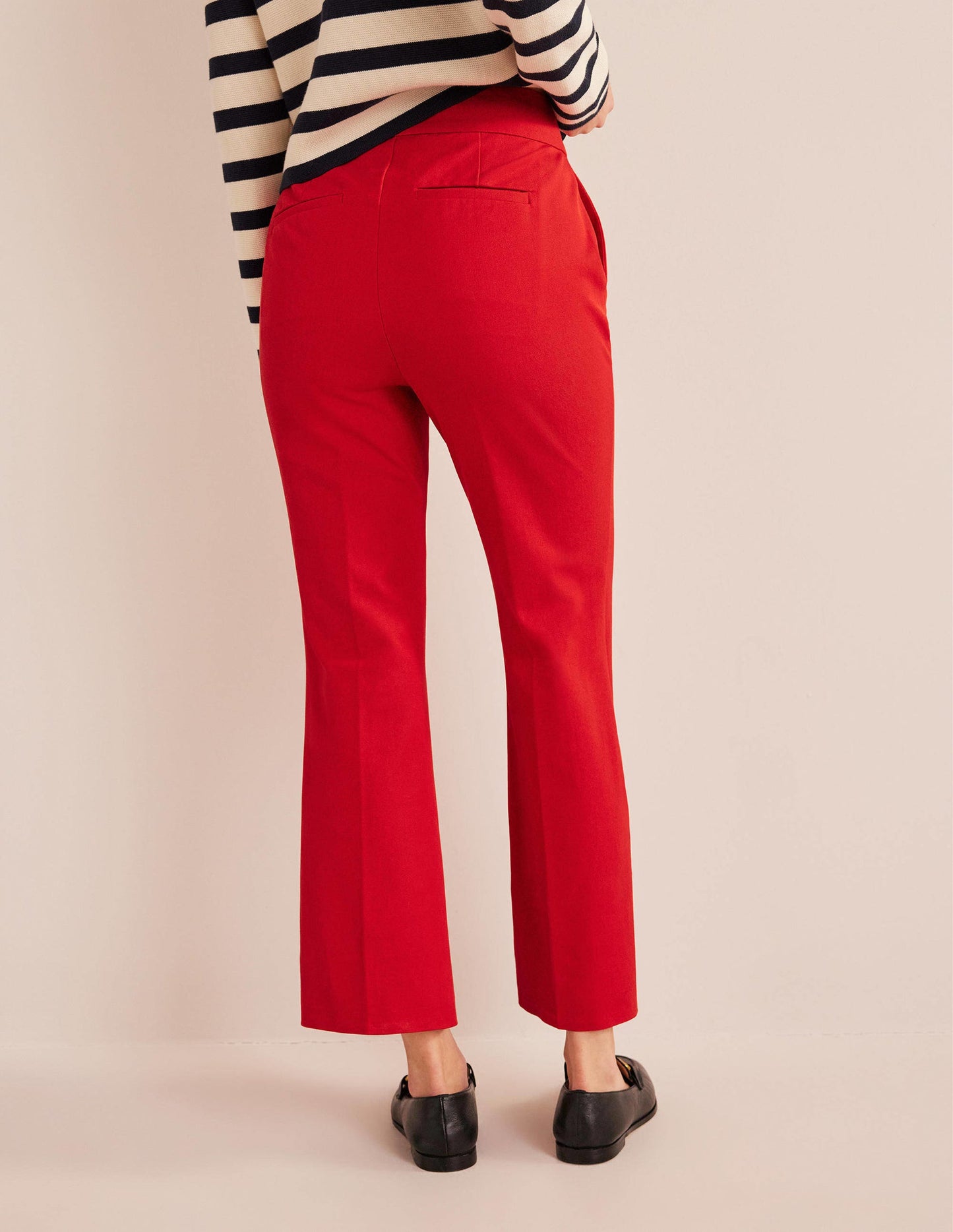 Bi-Stretch Crop Flare Pants-Pillarbox Red