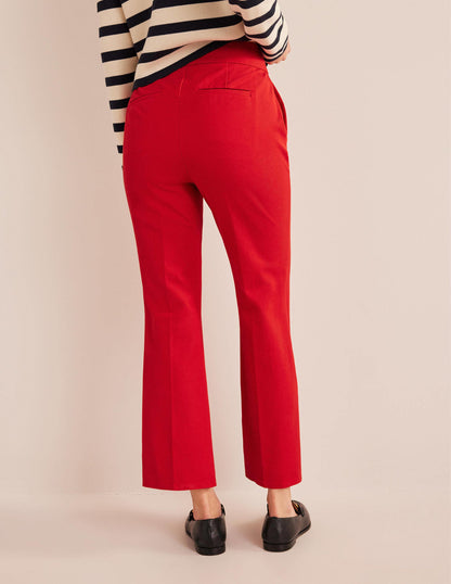 Bi-Stretch Crop Flare Pants-Pillarbox Red