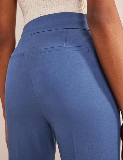 Bi-Stretch Crop Flare Pants-True Blue