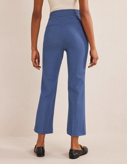 Bi-Stretch Crop Flare Pants-True Blue